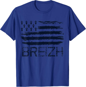 Flag of Brittany,Vintage Breizh Design for Bretons , white, S T-Shirt - T-Shirt | Royal