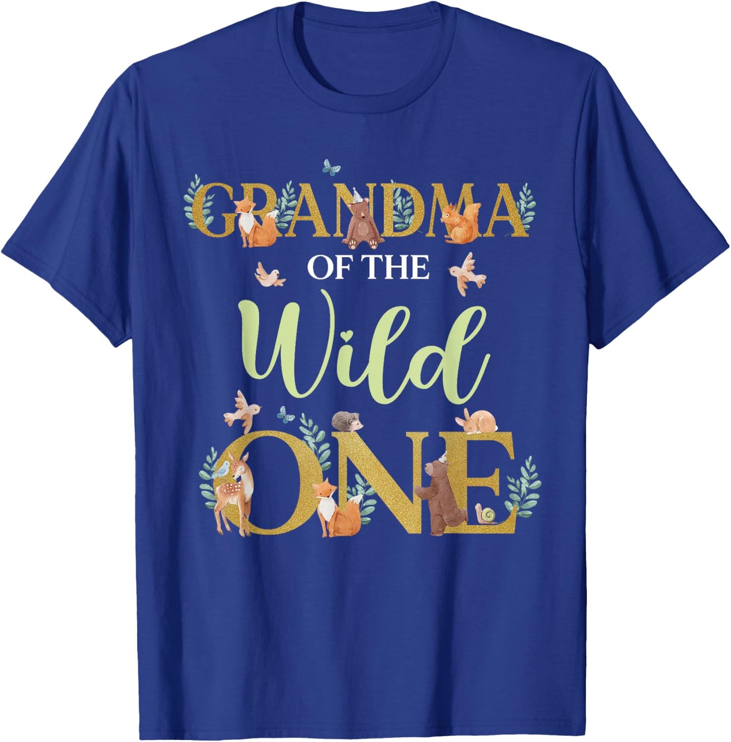 Grandma of The Wild One Birthday 1st Woodland Forest Animals T-Shirt - T-Shirt | Royal