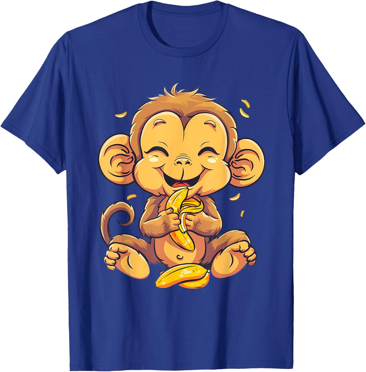 Banana Monkey Cute Monkey Bananas Fruit Artwork Wildlife T-Shirt - T-Shirt | Royal