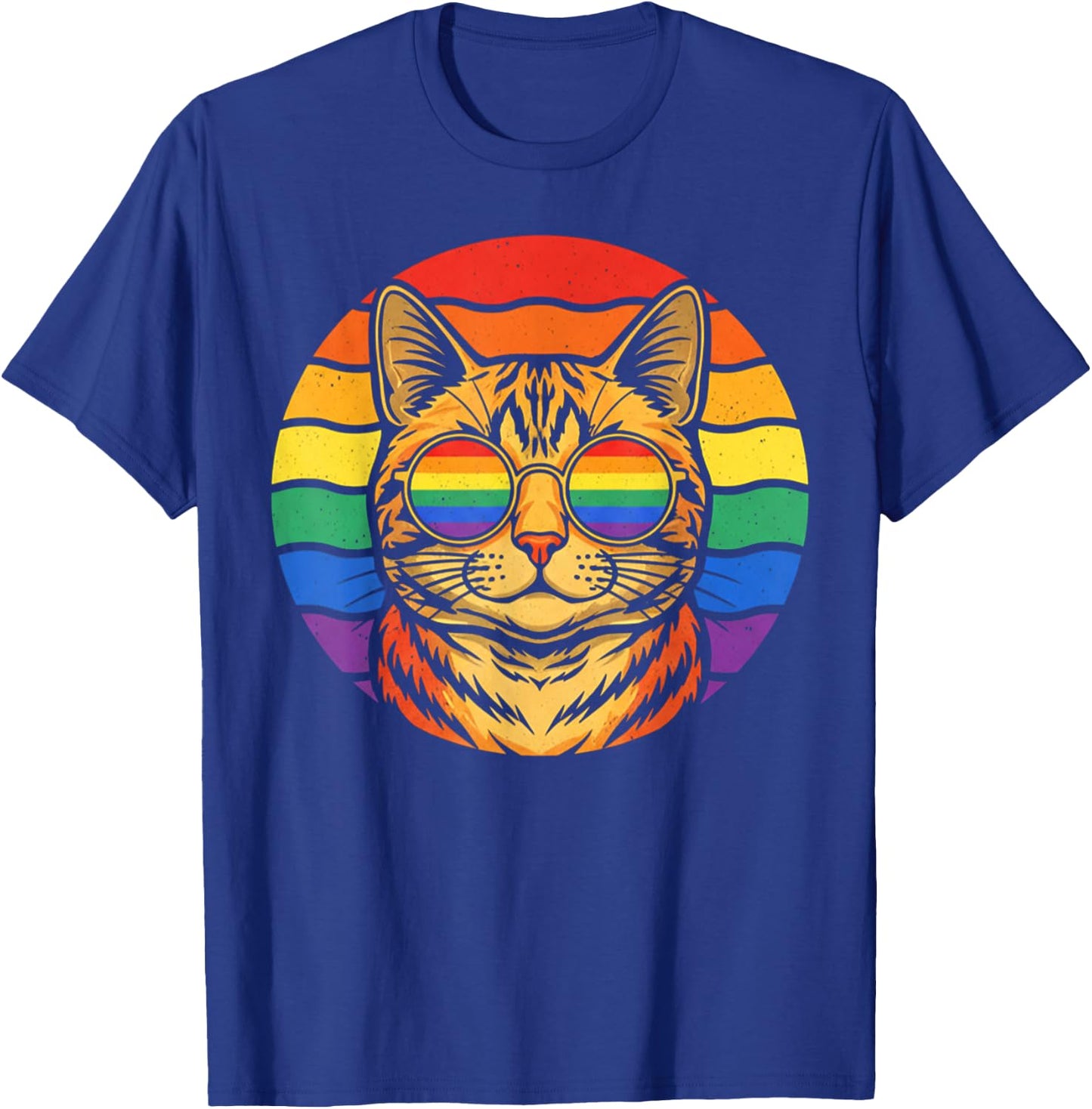 LGBTQ Ally Cat Pride Support Rainbow Color T-Shirt - T-Shirt | Royal