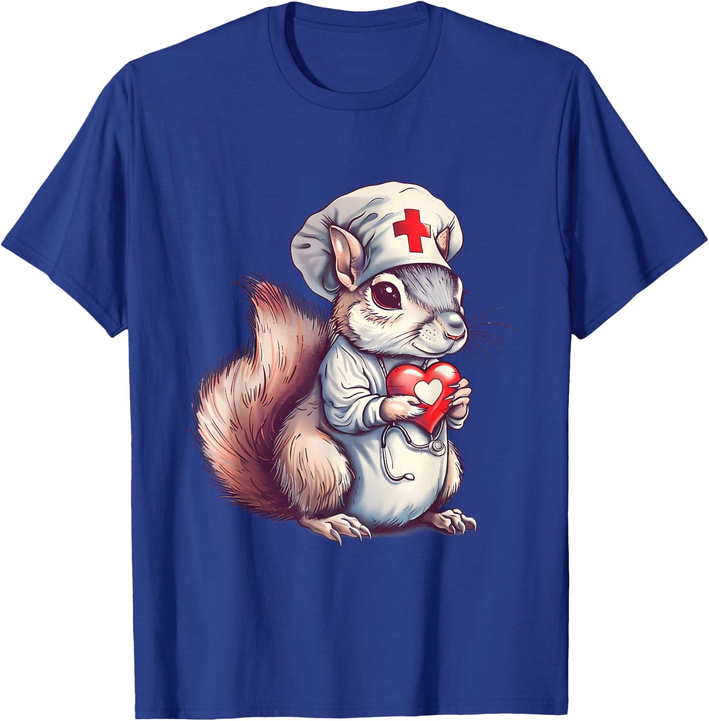 Nurse Squirrel Nursing Squirrel Lover Nurse Appreciation T-Shirt - T-Shirt | Royal