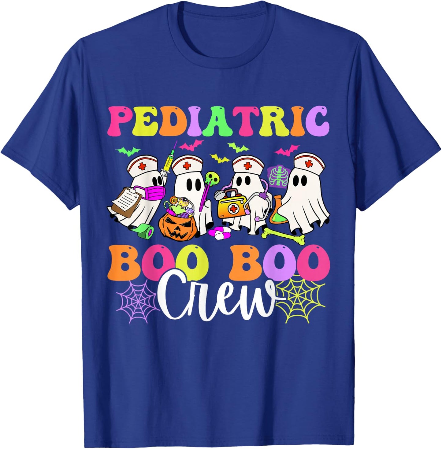 Pediatric Nurse Boo-Boo Crew Ghost Nurse Halloween Costume T-Shirt - T-Shirt | Royal