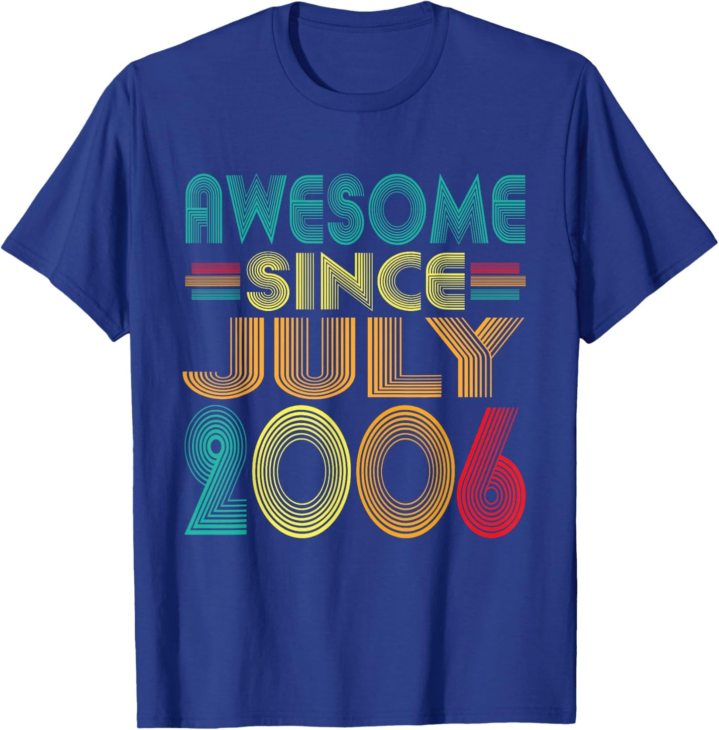 Awesome Since July 2006 Years 20th Bday Funny Vintage T-Shirt - T-Shirt | Royal