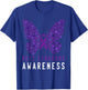 Rett Syndrome Awareness Butterfly Purple Ribbon Support T-Shirt - T-Shirt | Royal