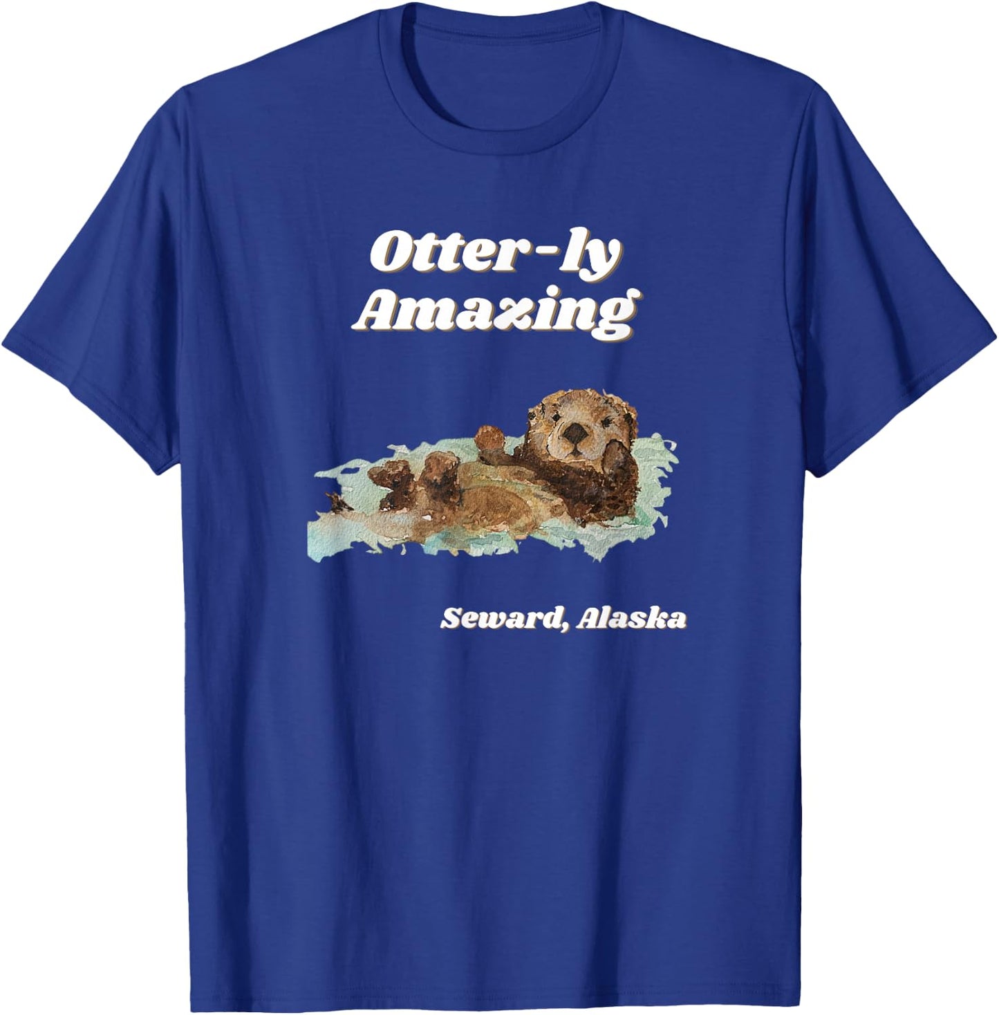 Otter-ly Amazing Seward, Alaska Playful Otter Graphic T-Shirt - T-Shirt | Royal