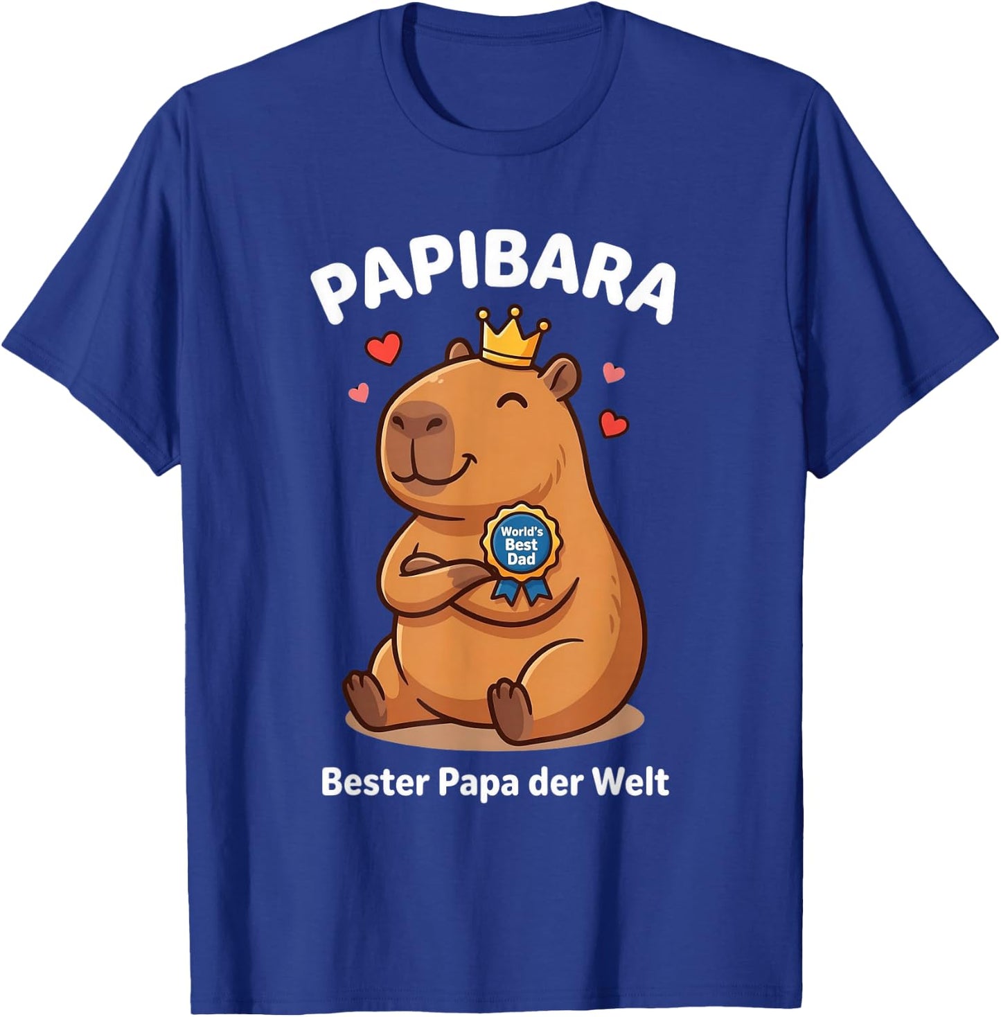 Papibara Capybara Papa Vatertag Lustiger Bester Vater Lustig T-Shirt - T-Shirt | Royal