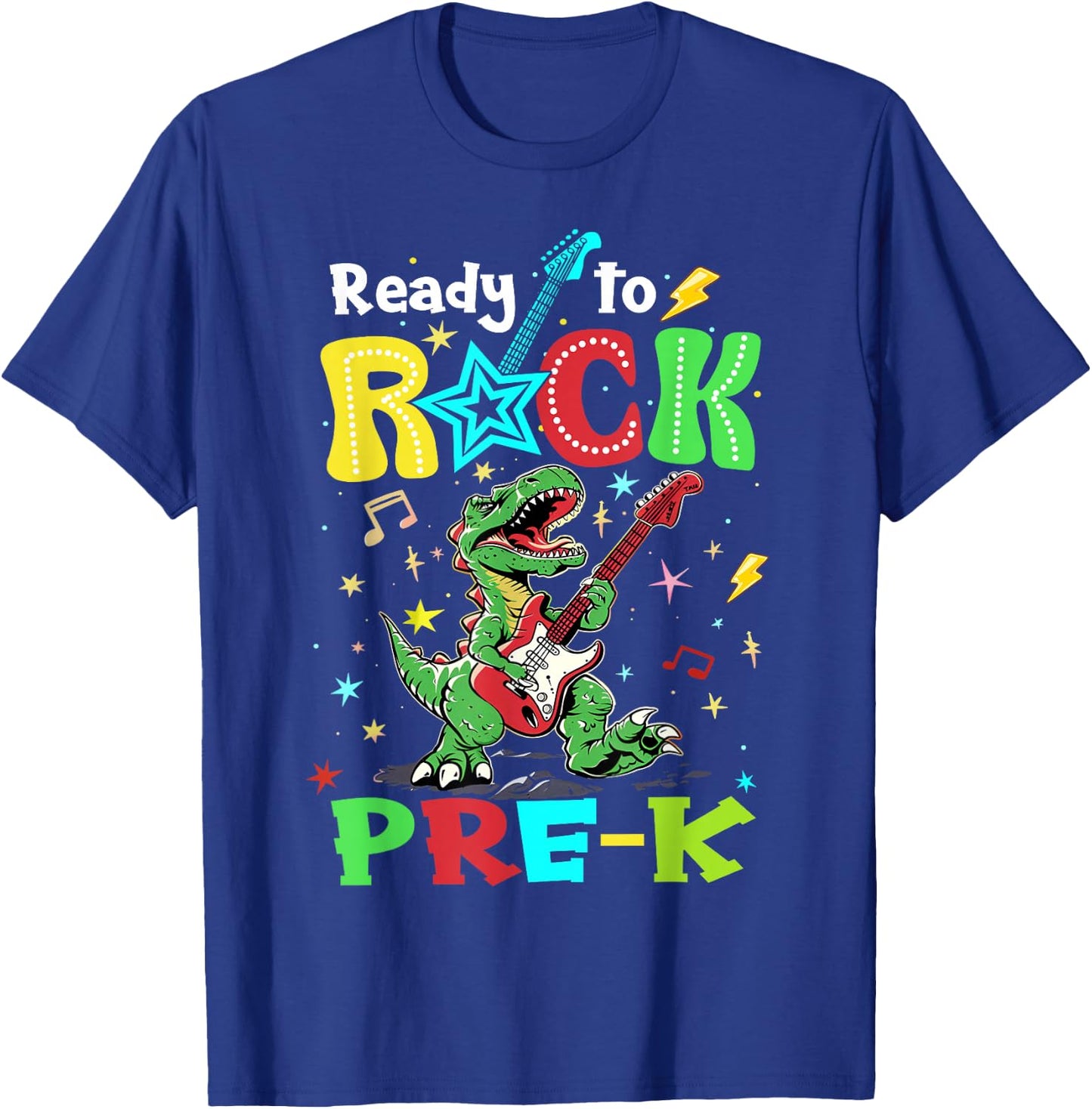 Ready To Rock Pre K Dinosaur 1st Day Of Prek School Boys T-Shirt - T-Shirt | Royal