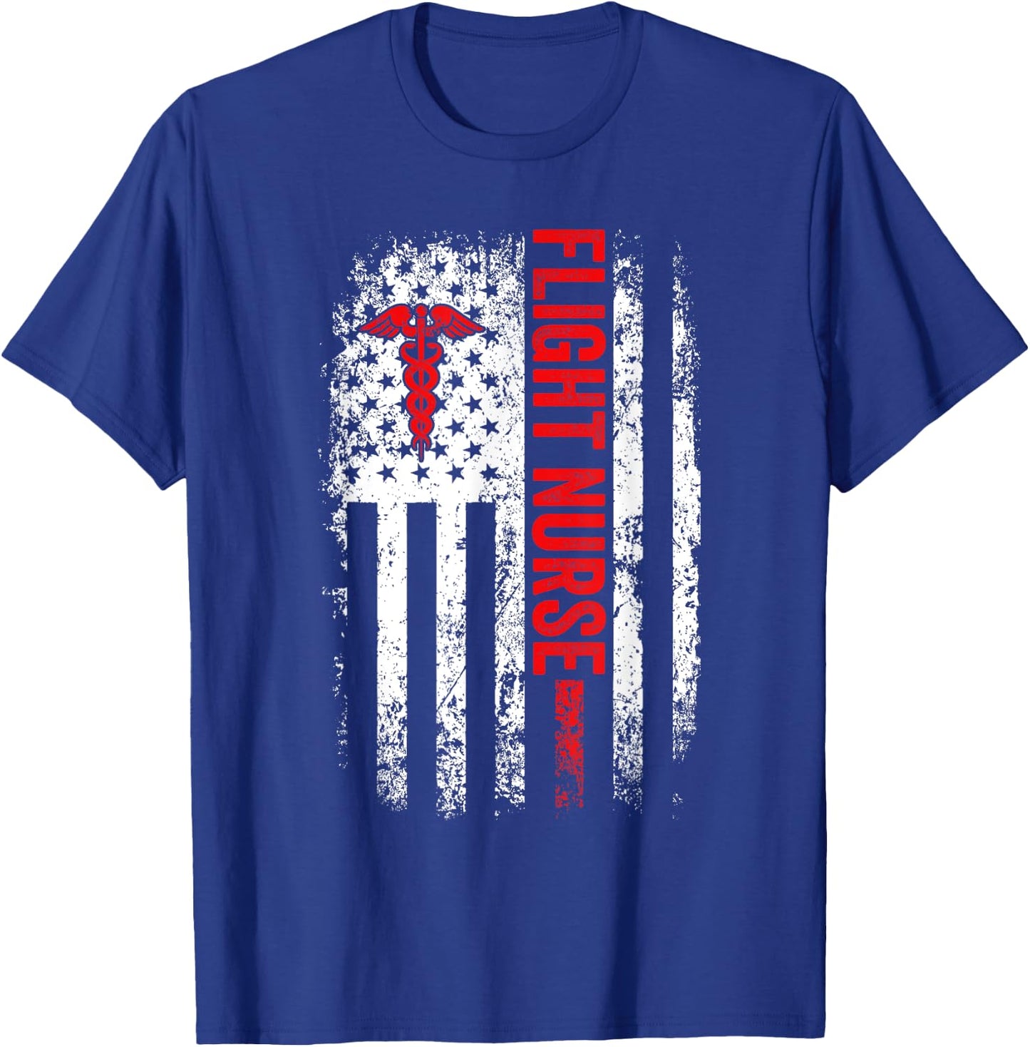 US American Flag Flight Nurse Funny Nursing Men T-Shirt - T-Shirt | Royal