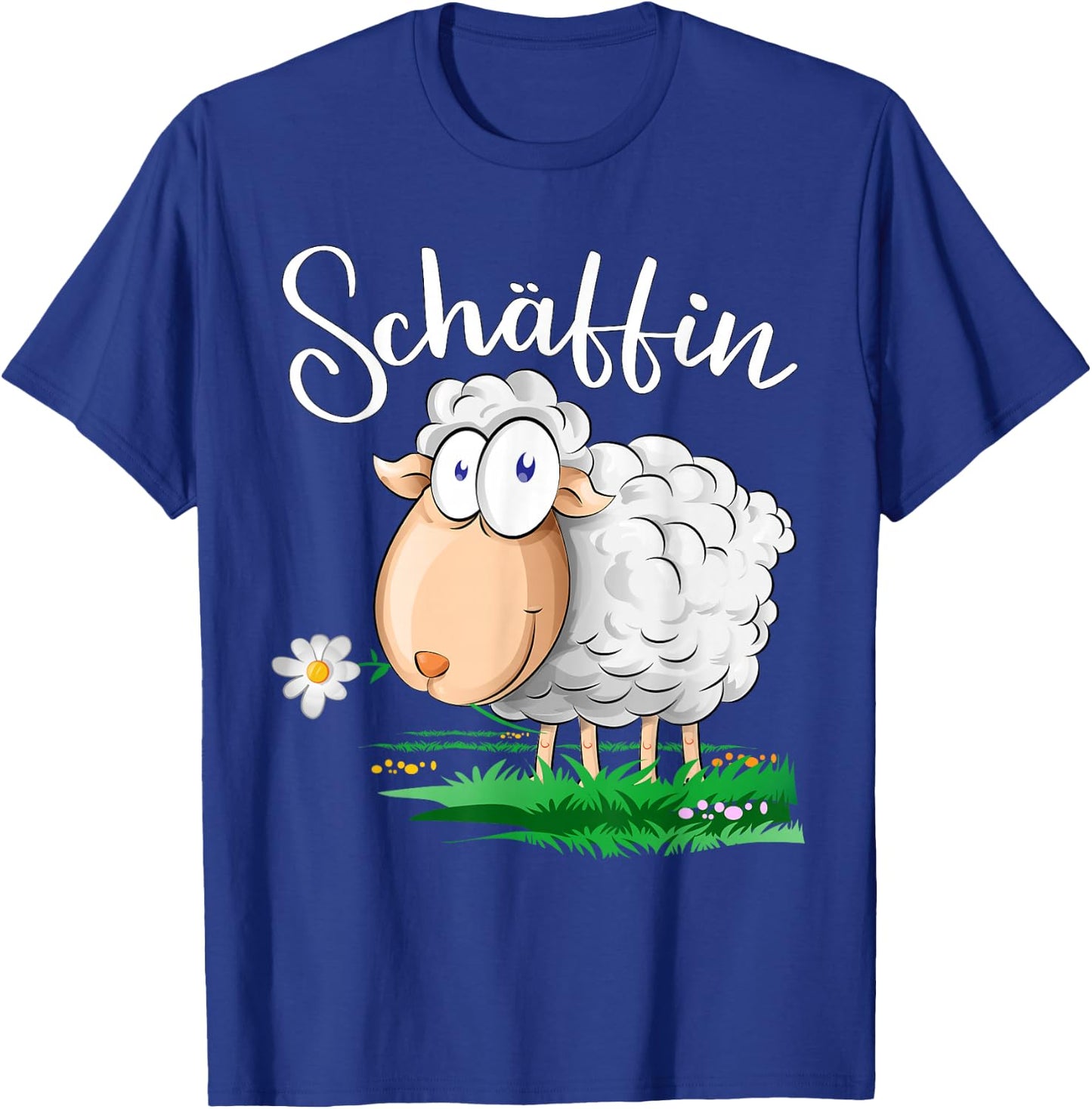 with German Text "Sheep Says" [German Language], black T-Shirt - T-Shirt | Royal