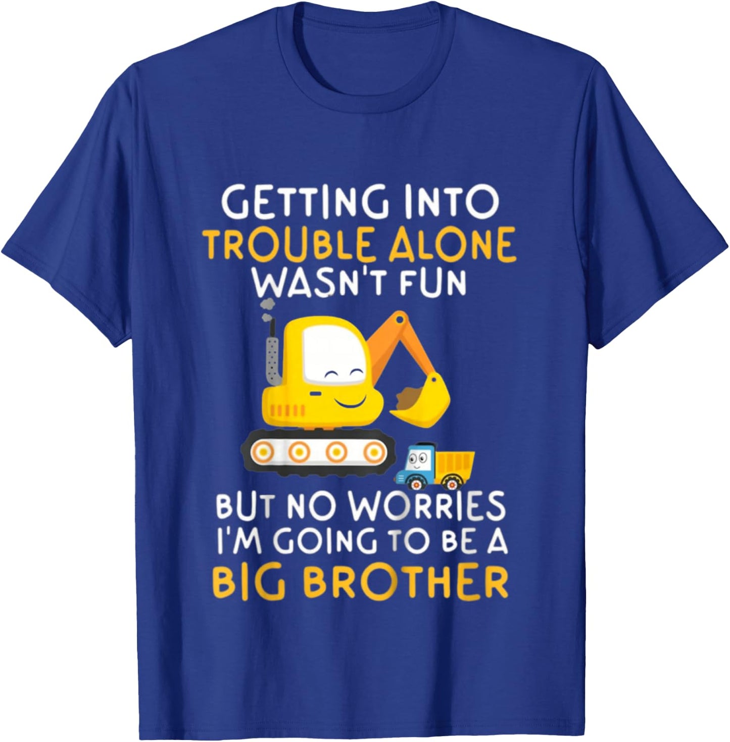 Kids Promoted to Big brother 2027 Construction Excavator Toddlers T-Shirt - T-Shirt | Royal