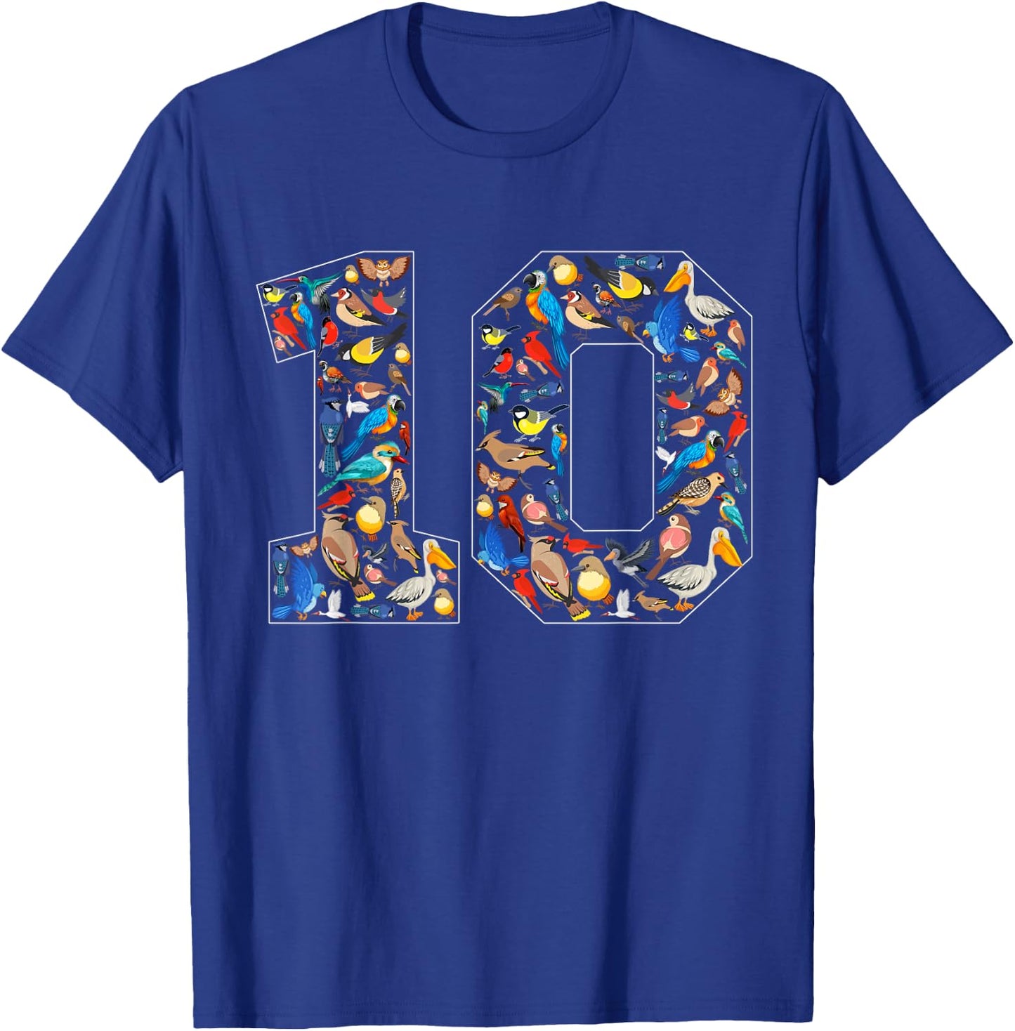 10th Birthday Birds Theme 10 Year Old Bird Lover Birthday T-Shirt - T-Shirt | Royal