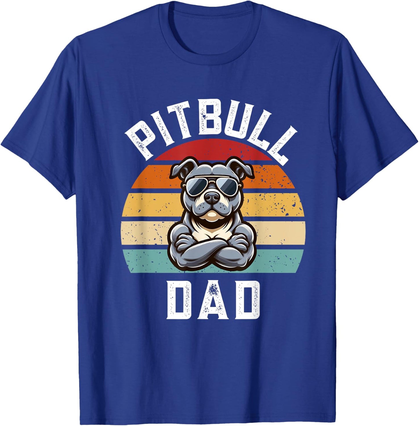 Funny Pitbull Dad Dog T-Shirt - T-Shirt | Royal