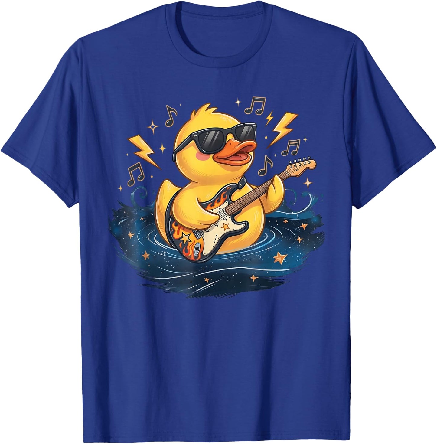 Duckie Sunglasses Duckling Funny Ducky Rubber Duck Guitar T-Shirt - T-Shirt | Royal