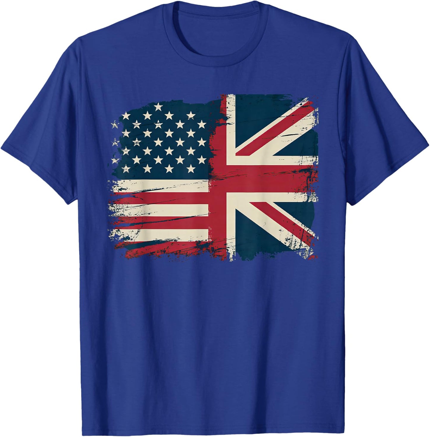 Vintage Half American Half British Flag Great Britain Usa T-Shirt - T-Shirt | Royal