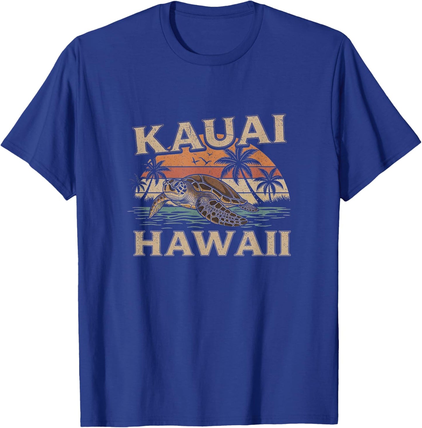 Retro Kauai Hawaii Art Hawaiian Design T-Shirt - T-Shirt | Royal