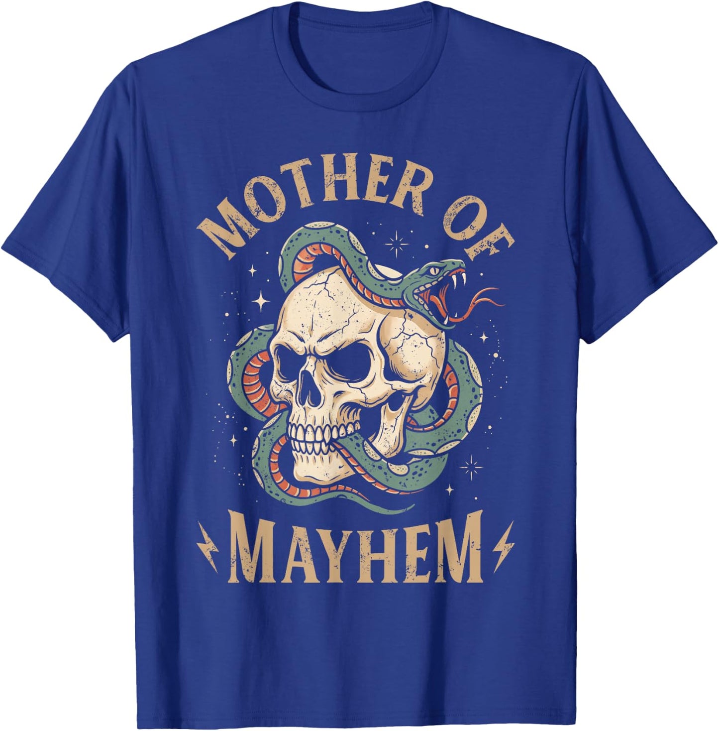 Mother of Mayhem Women Mom Funny Mothers Day Matching Family T-Shirt - T-Shirt | Royal