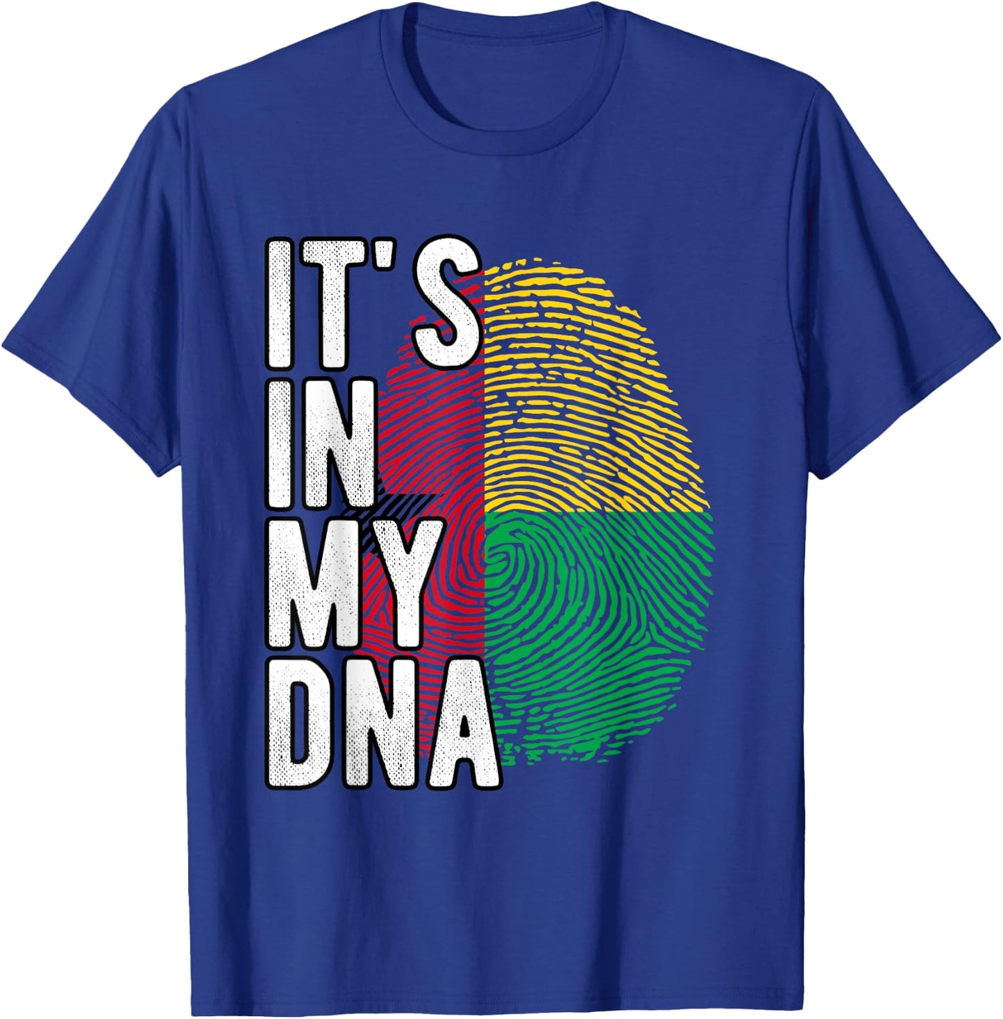 Funny it's in my DNA Guinea Bissau flag Fingerprint T-Shirt - T-Shirt | Royal