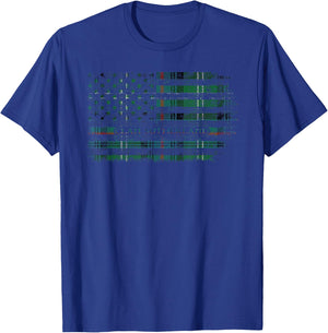 Clan Sutherland Scottish tartan US flag kilt Scotland T-Shirt - T-Shirt | Royal