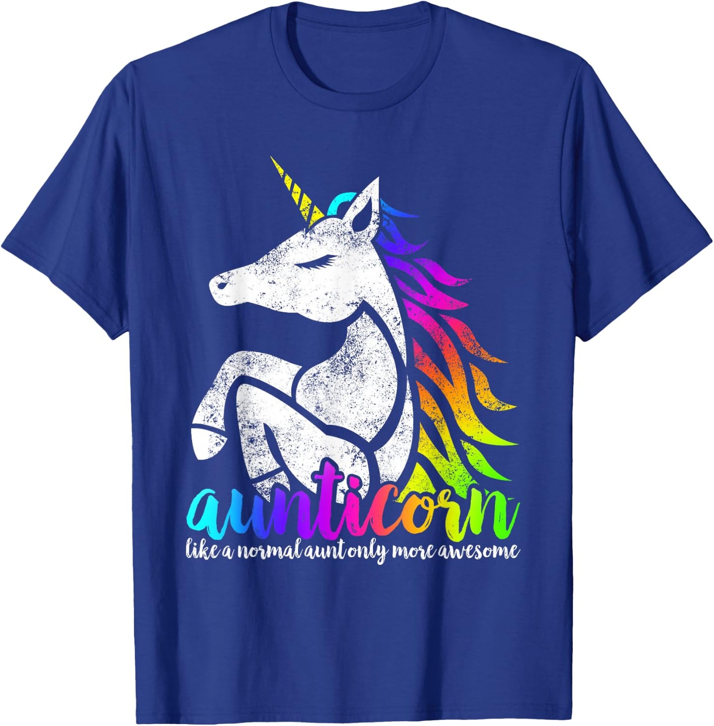 Aunticorn Like A Normal Aunt Only Awesome Christmas Gift T-Shirt - T-Shirt | Royal