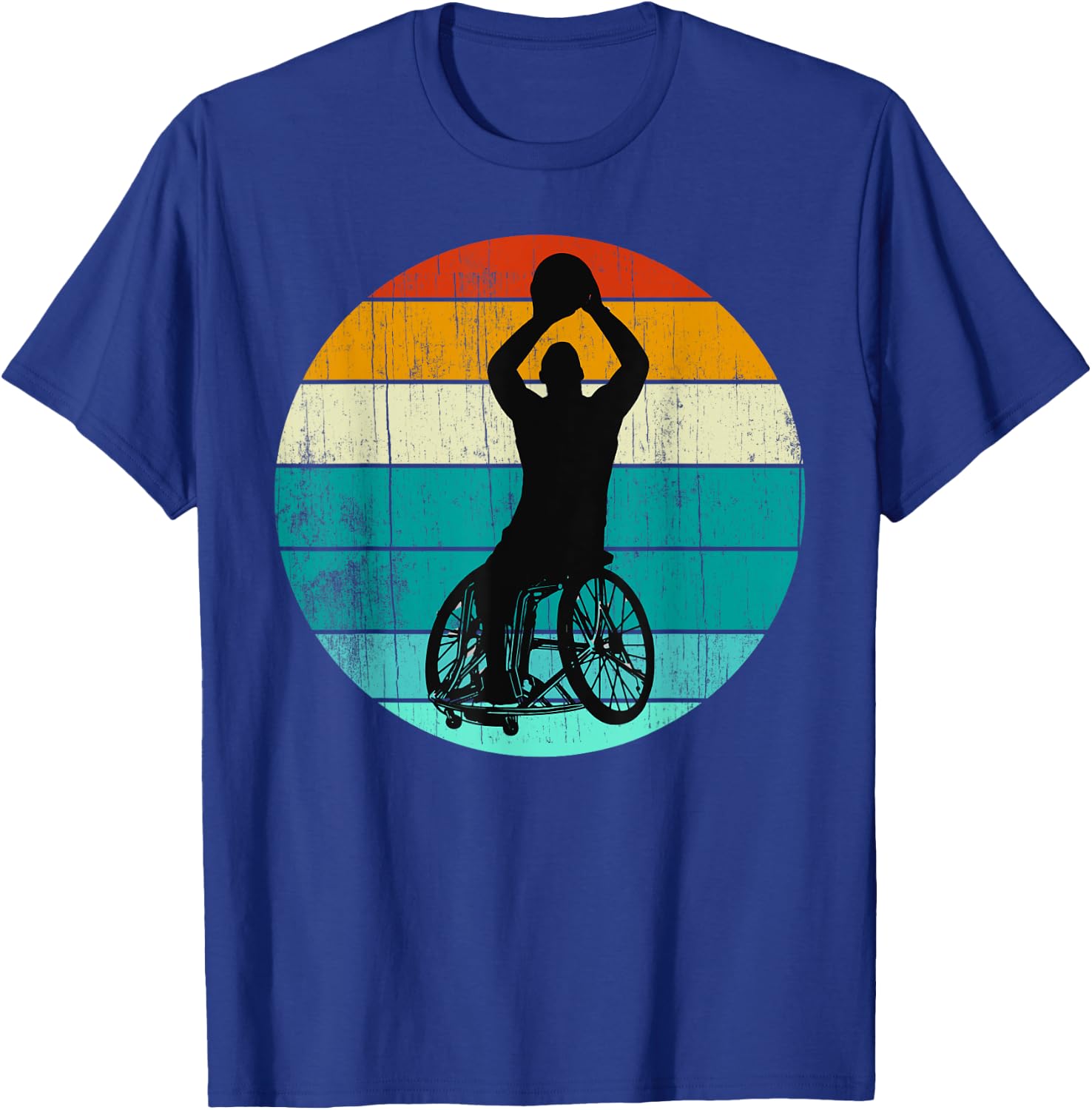 Rollstuhl Basketball Athlete: Retro Rollstuhl Basketball T-Shirt - T-Shirt | Royal
