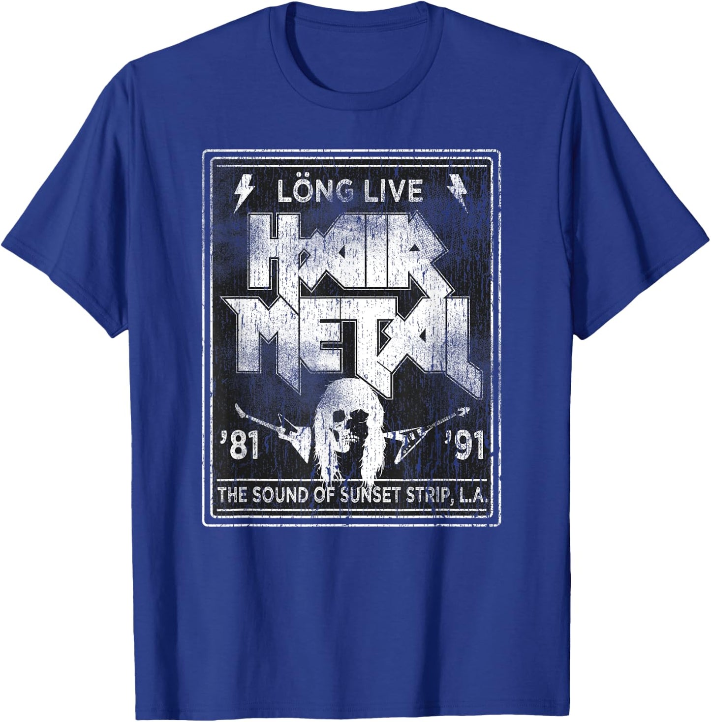 Long Live Hair Metal Rock 'n' Roll Fan T-Shirt - T-Shirt | Royal
