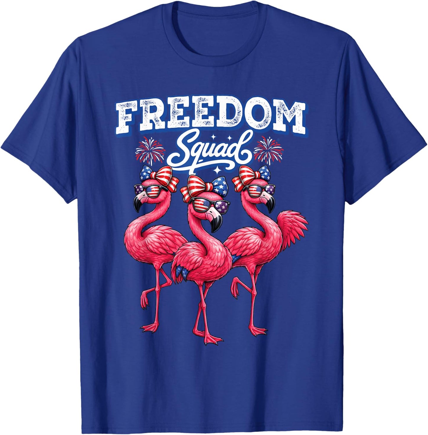 Flamerica Flamingo Patriotic 4th of July USA Women Girls T-Shirt - T-Shirt | Royal