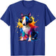 Splash Art Headphones Miniature Bull Terrier Mini Bull , Black, S T-Shirt - T-Shirt | Royal