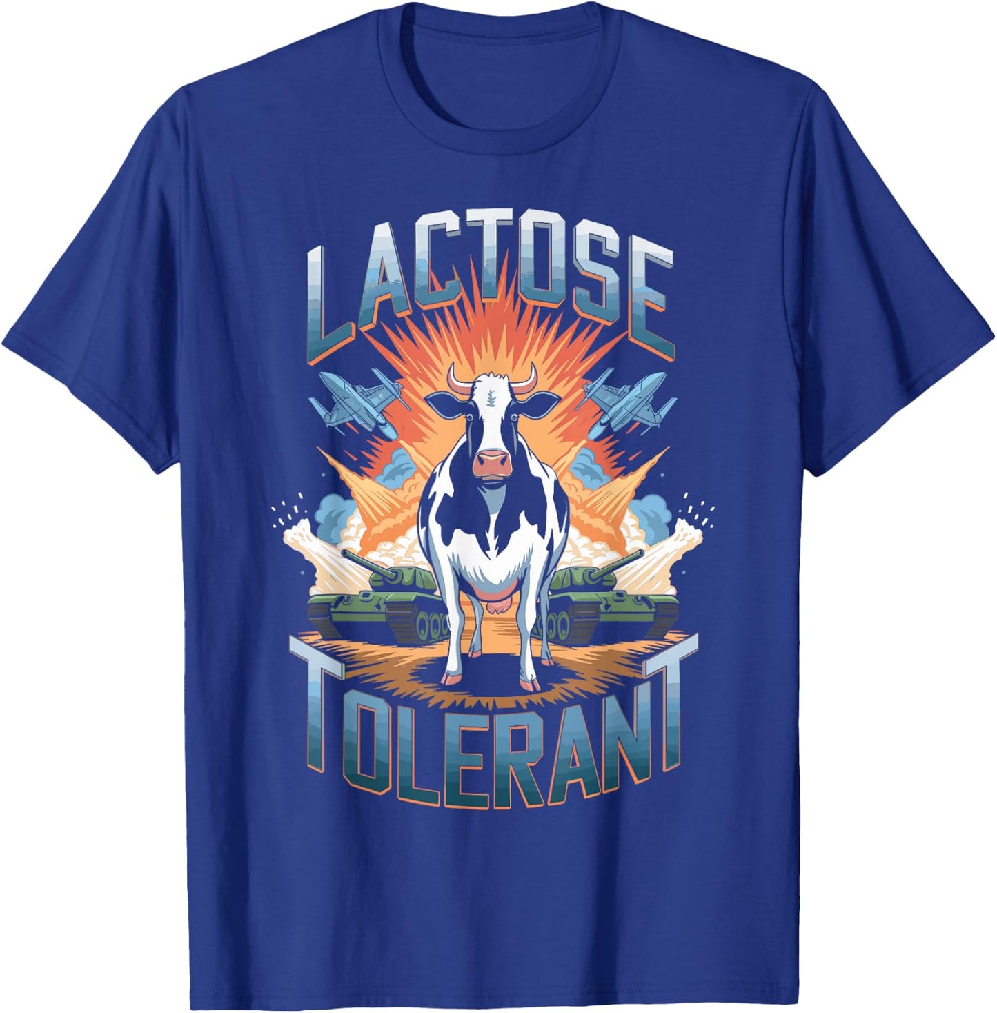 Lactose Tolerant Cool Cow Milk Dairy Humor Funny T-Shirt - T-Shirt | Royal