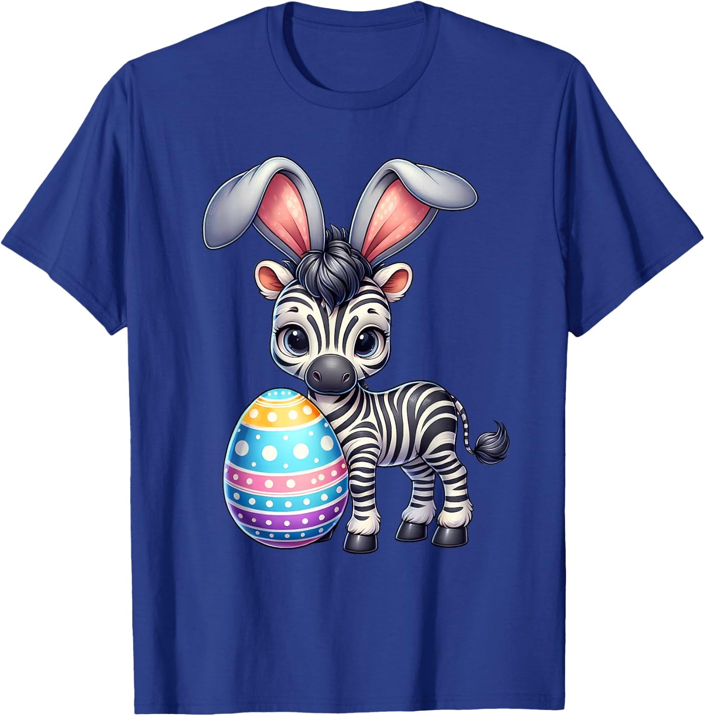 Funny Easter Zebra Lover Egg Eggs Bunny Rabbit Bunnies T-Shirt - T-Shirt | Royal