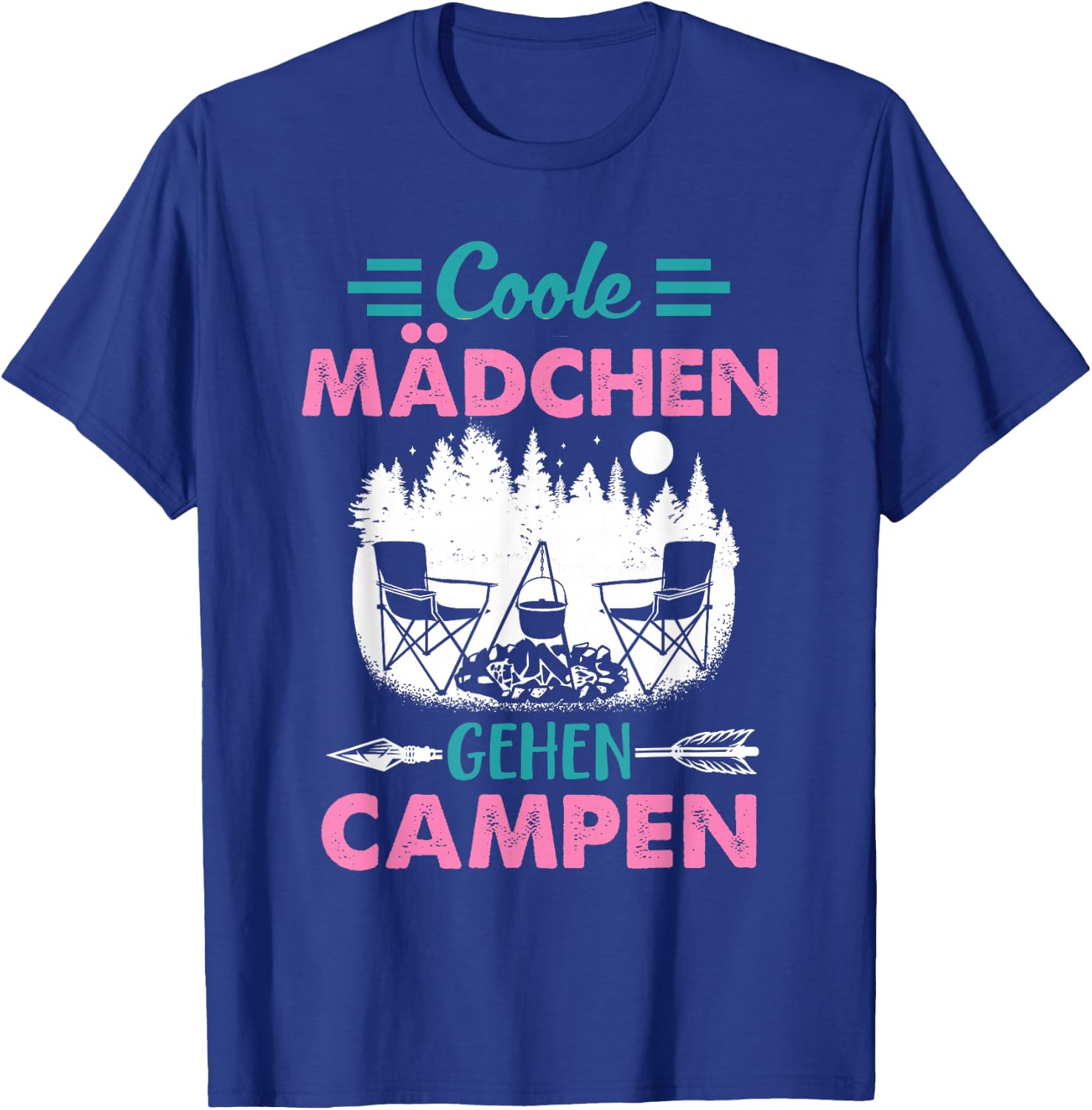 Coole Mädchen Gehen Campen Camper Zelten Camping T-Shirt - T-Shirt | Royal