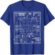 Detailed Blueprint Specs Military Jet A-10 Warthog T-Shirt - T-Shirt | Royal