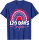 120 Days Brighter Happy 120th Day Of School Rainbow Leopard T-Shirt - T-Shirt | Royal