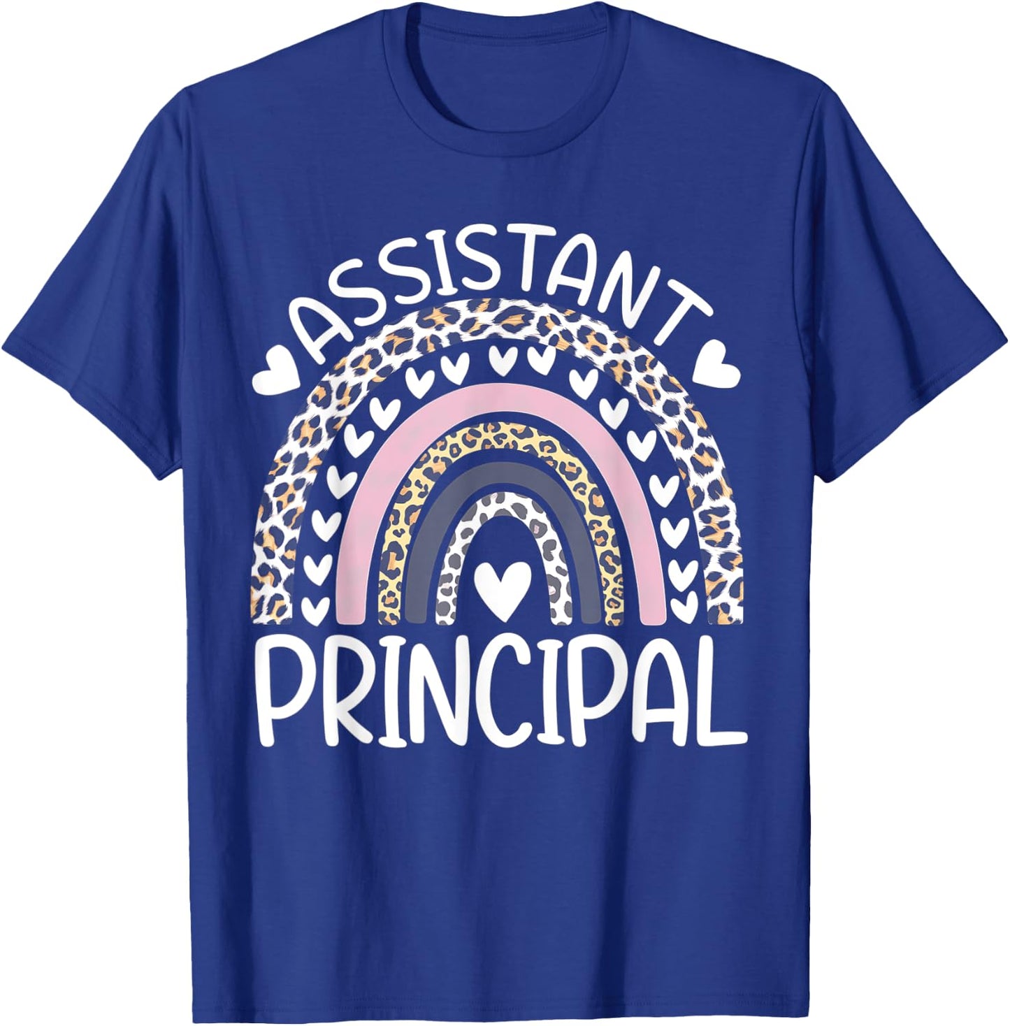 Assistant Principal Back To School First Day Rainbow Leopard T-Shirt - T-Shirt | Royal