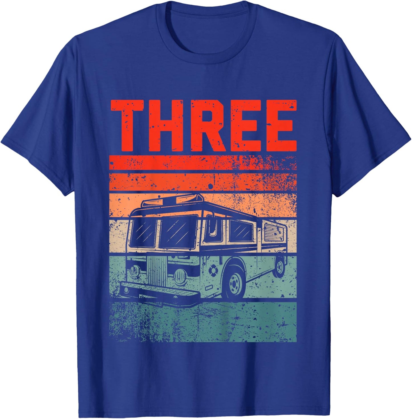 3 Year Old Shirt 3rd Birthday Boy Firefighter Fire Truck T-Shirt - T-Shirt | Royal