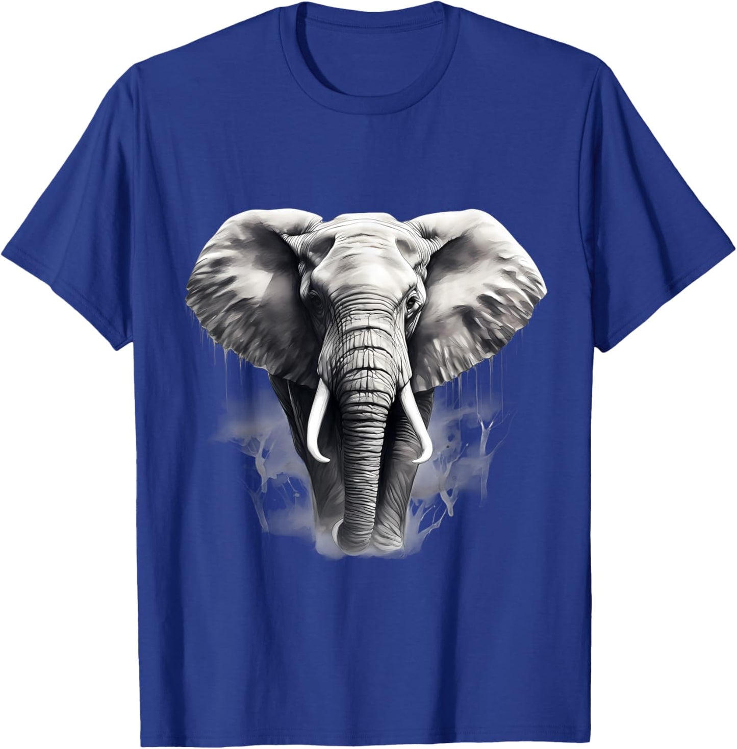 Elephant Drawing Artwork Animal Print Safari , black T-Shirt - T-Shirt | Royal