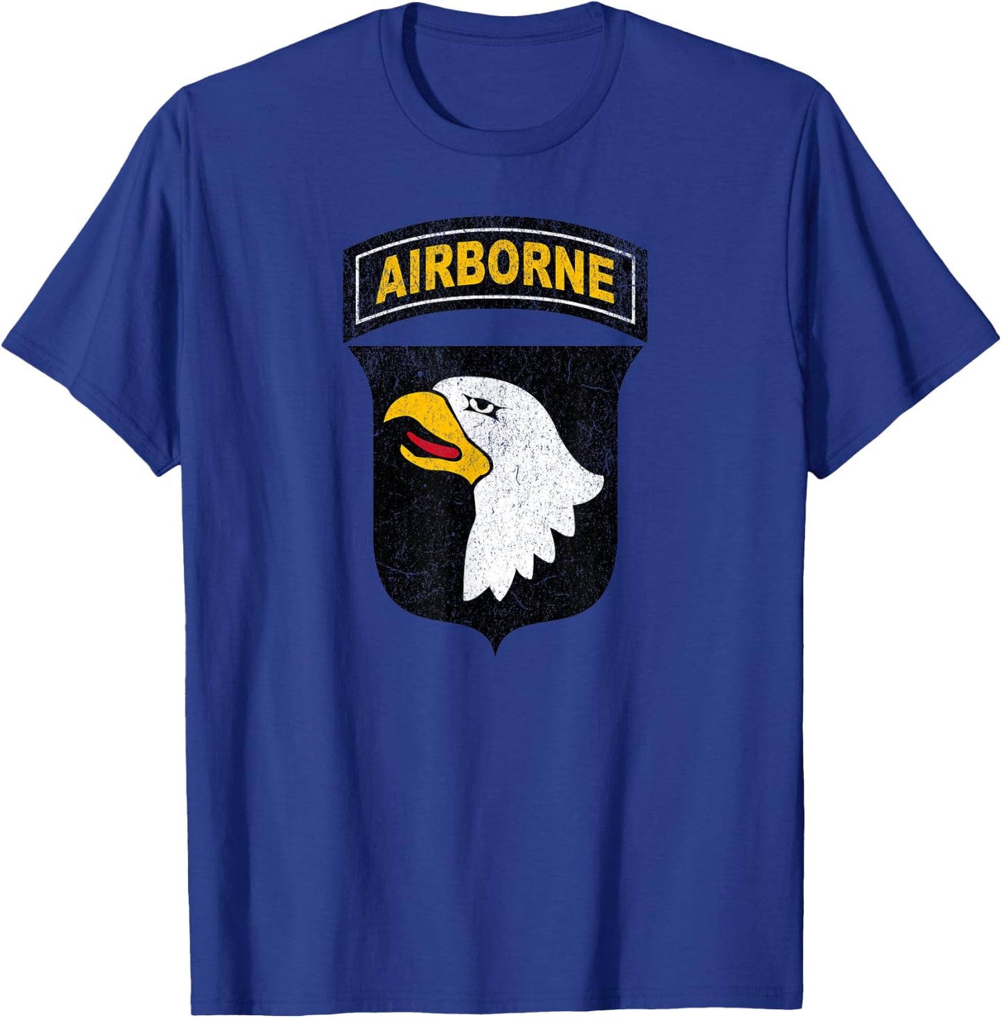 Veteran Military Patriot Distressed 101st Airborne Division T-Shirt - T-Shirt | Royal