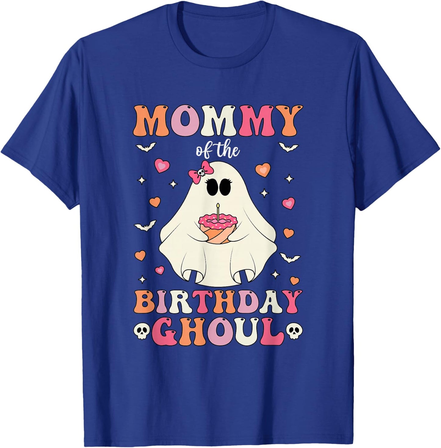 Mommy Of The Birthday Ghoul Groovy Halloween Ghost 2024 T-Shirt - T-Shirt | Royal