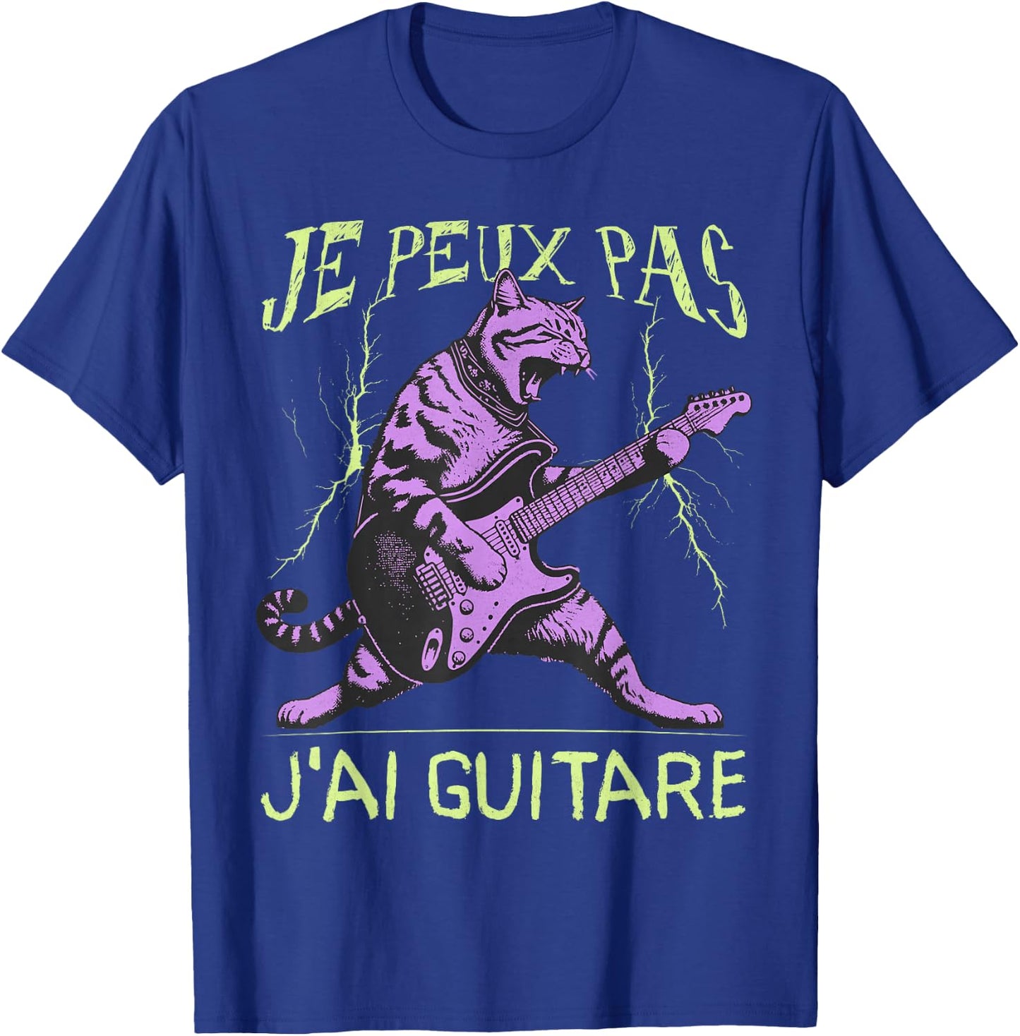 Je Peux Pas J'Ai Guitar Guitarist T-Shirt - T-Shirt | Royal