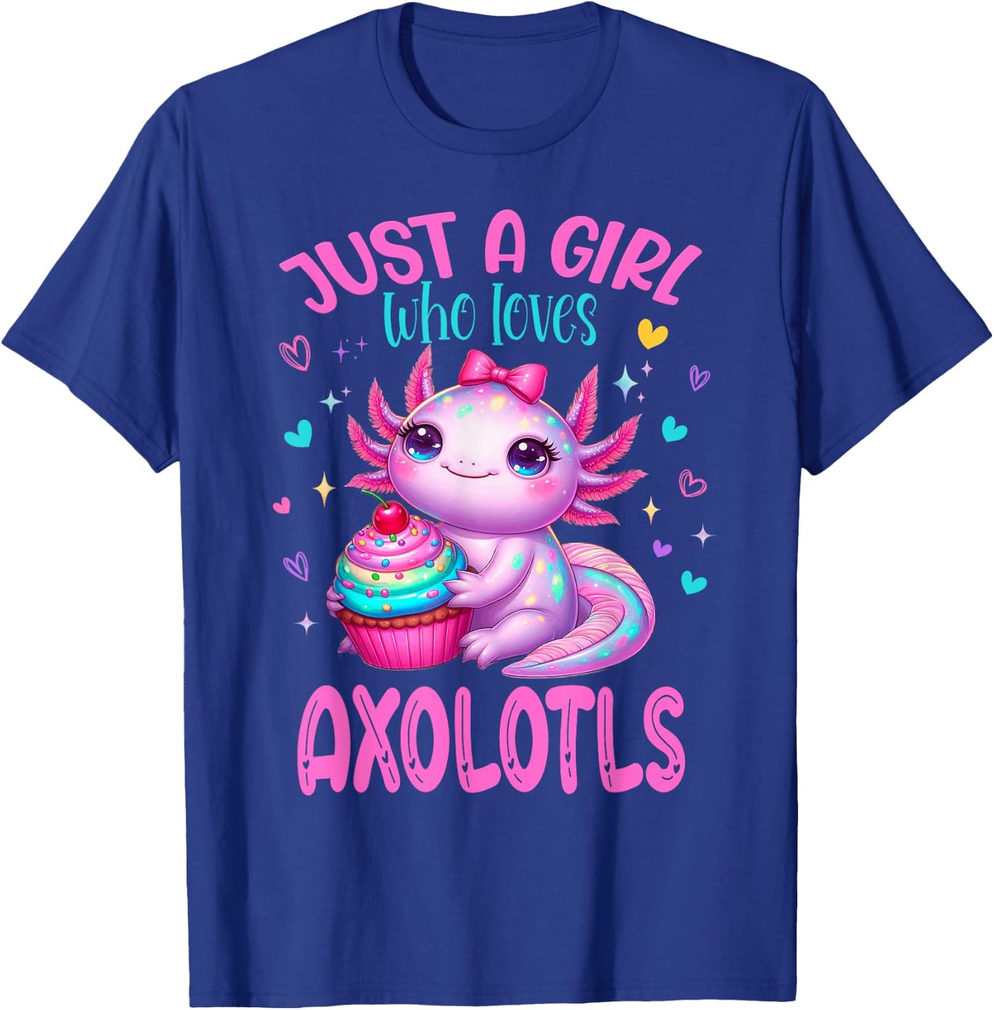 Just Girl Who Loves Pink Axolotl Birthday Party Outfit T-Shirt - T-Shirt | Royal
