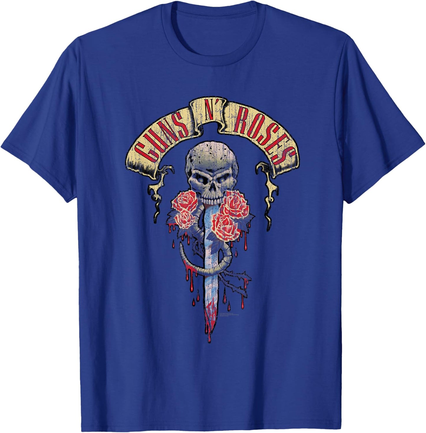 Guns N' Roses Dagger Skull T-Shirt - T-Shirt | Royal