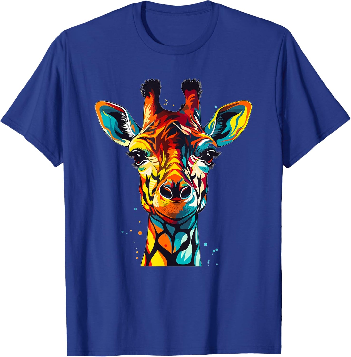 Colorful Giraffe , Small, Black T-Shirt - T-Shirt | Royal