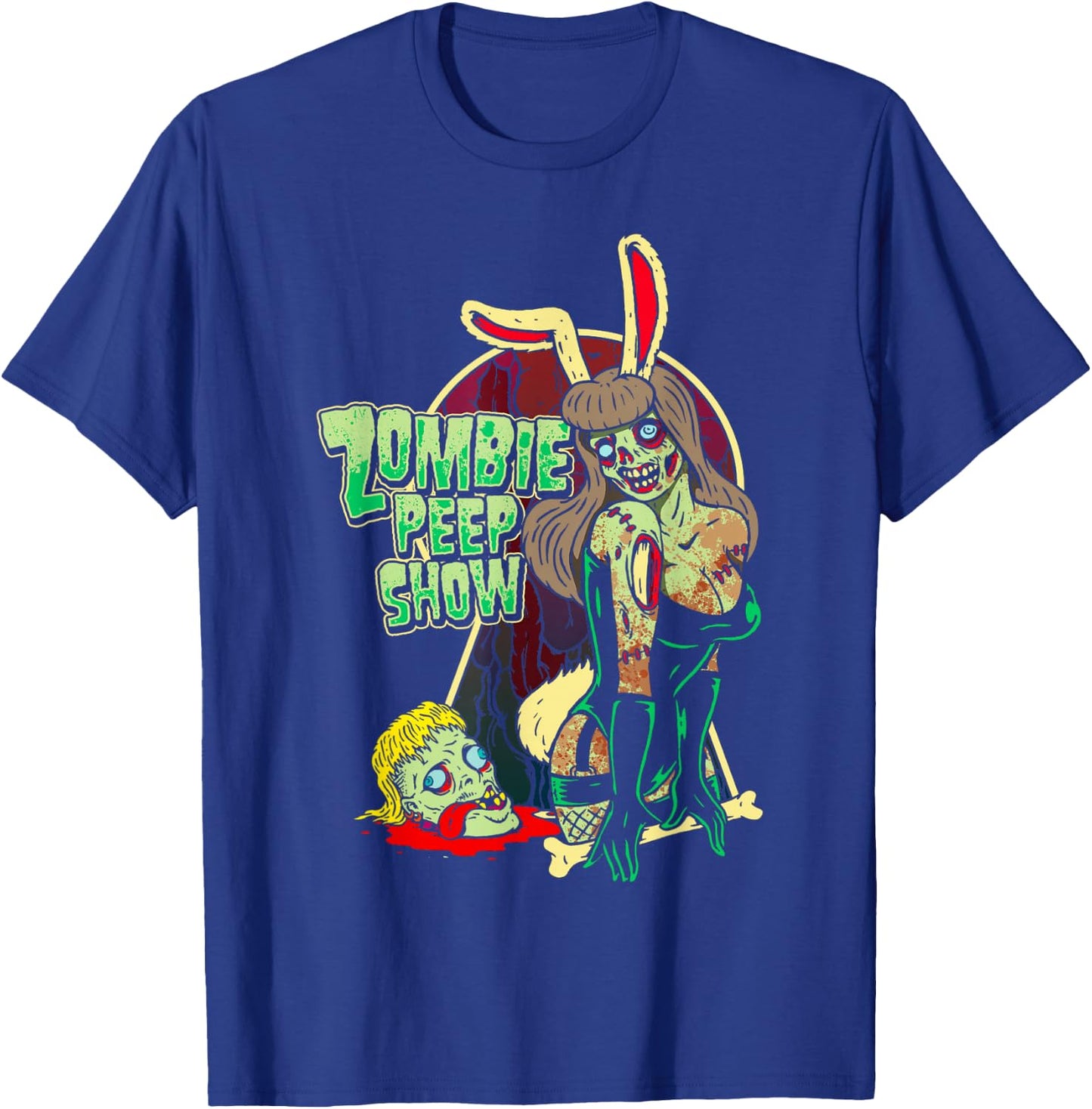 Goth Girl Pinup Zombie Peep Show Bunny T-Shirt - T-Shirt | Royal