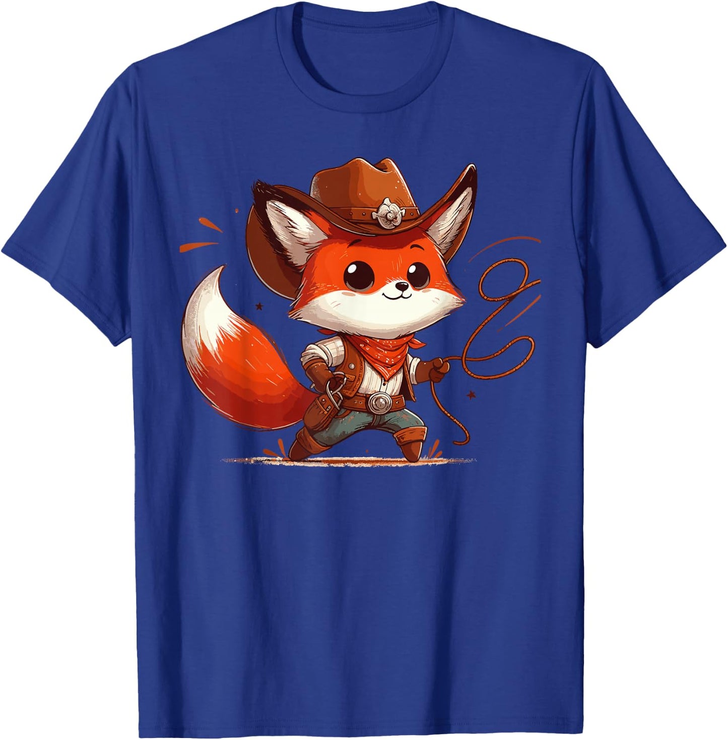 Western Rodeo Cowboy Hat Fox Texas Animals T-Shirt - T-Shirt | Royal