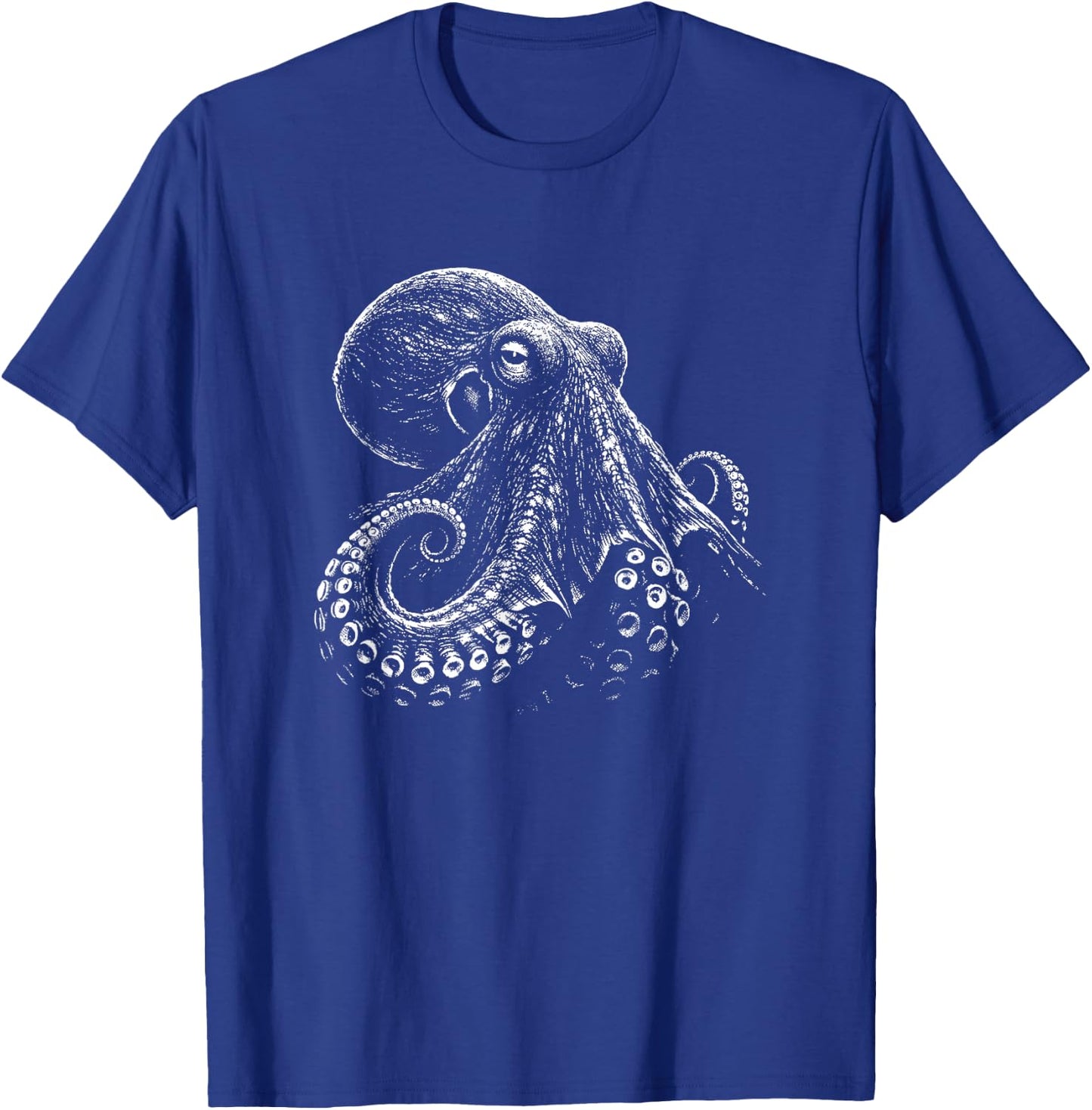 Octopus Portrait Black and White Animal Lover T-Shirt - T-Shirt | Royal