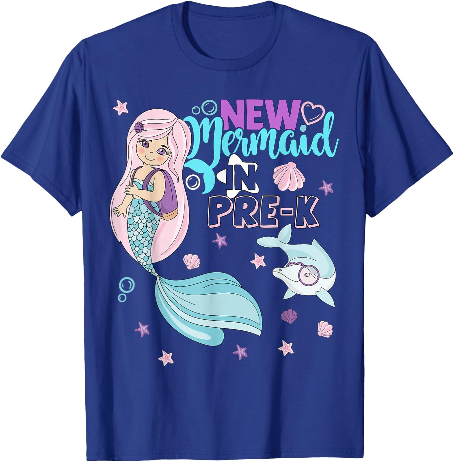 Pre k Here I Come First Day Of Prek Preschool Mermaid Girls T-Shirt - T-Shirt | Royal