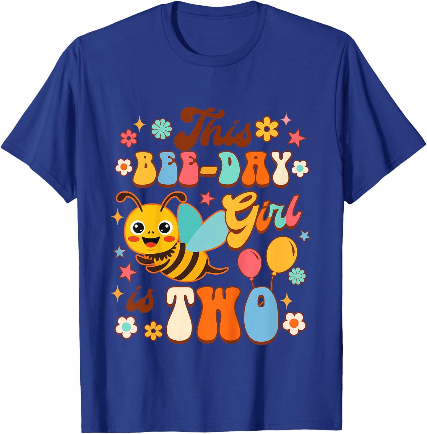 Kids 2nd Birthday Girl Second Birthday This Bee-day Girl Is Two T-Shirt - T-Shirt | Royal
