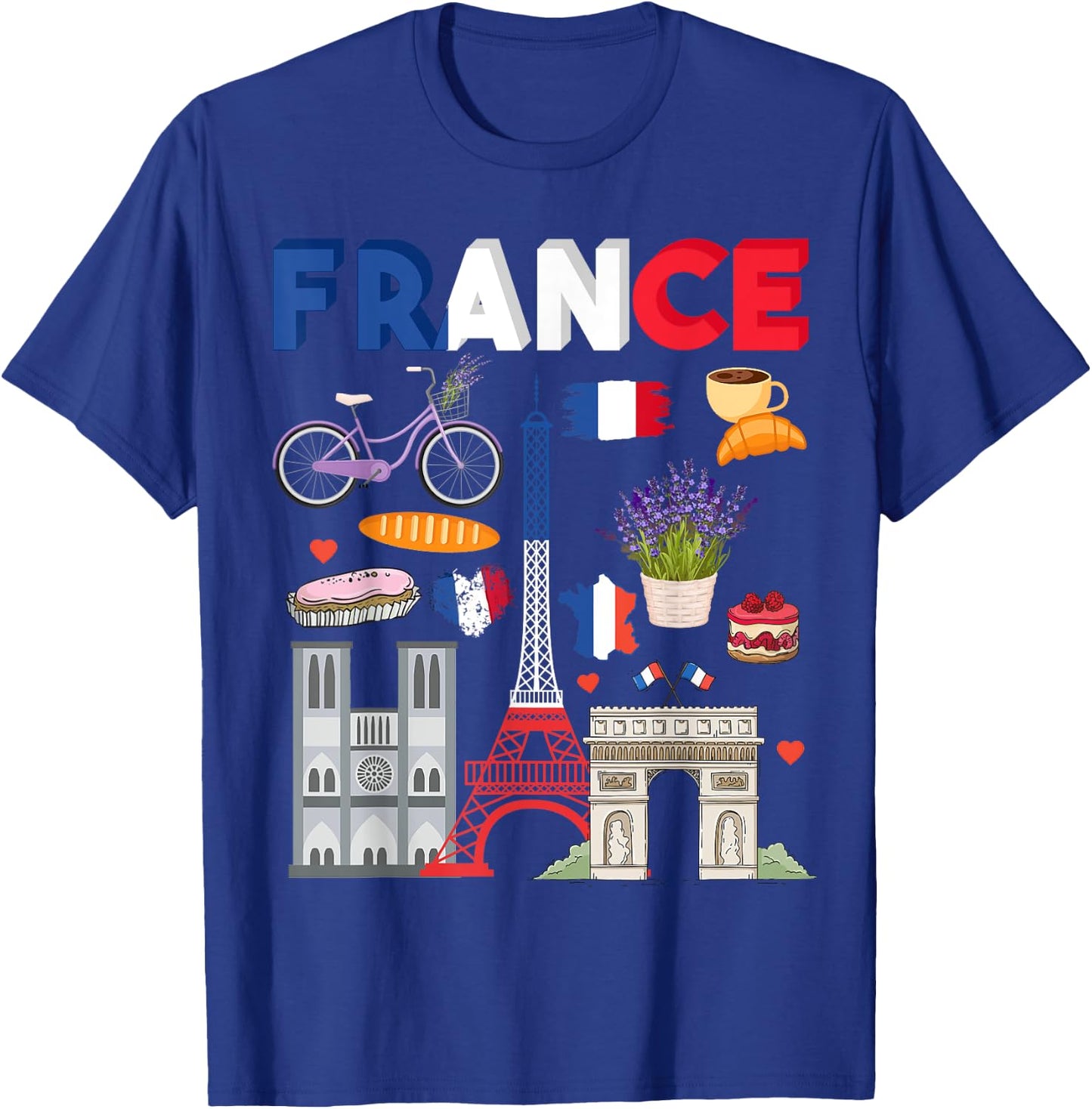 French flag outfit idea , flag of France and lavender , Black, S T-Shirt - T-Shirt | Royal