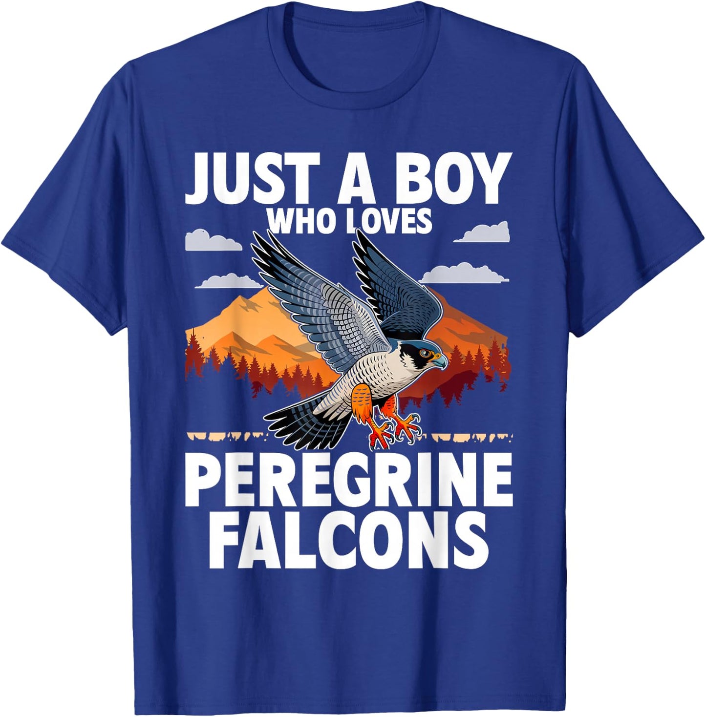 Just A Boy Who Loves Peregrine Falcons Birds T-Shirt - T-Shirt | Royal
