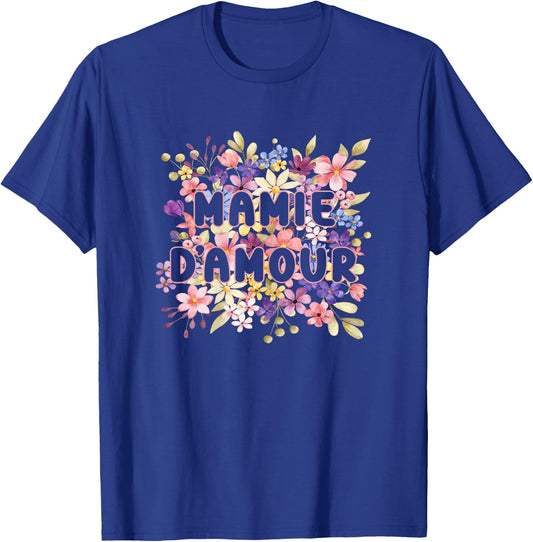 Grandma Love Flowers Gift Super Manny Grandma Day , Black, Female X-Small T-Shirt - T-Shirt | Royal