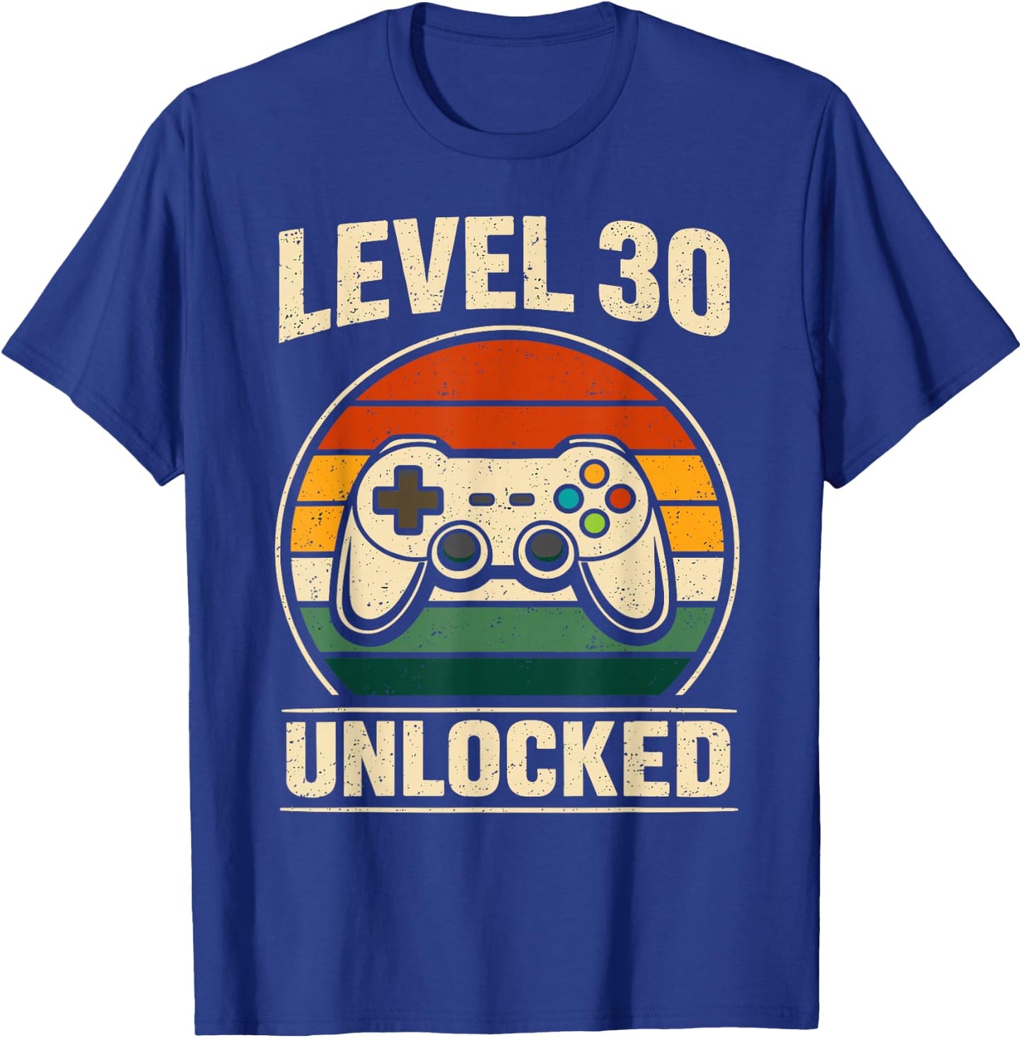 30th Birthday Level 30 Unlocked Gamer Gaming 30 Birthday T-Shirt - T-Shirt | Royal